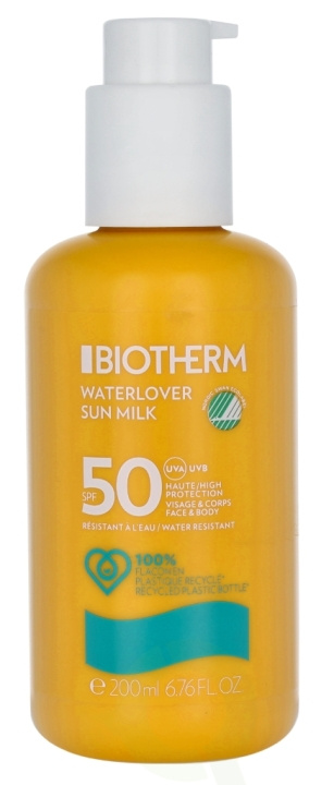 Biotherm Waterlover Sun Milk w/Pump SPF50 200 ml Face & Body ryhmässä KAUNEUS JA TERVEYS / Ihonhoito / Rusketus / Aurinkosuoja @ TP E-commerce Nordic AB (C48407)