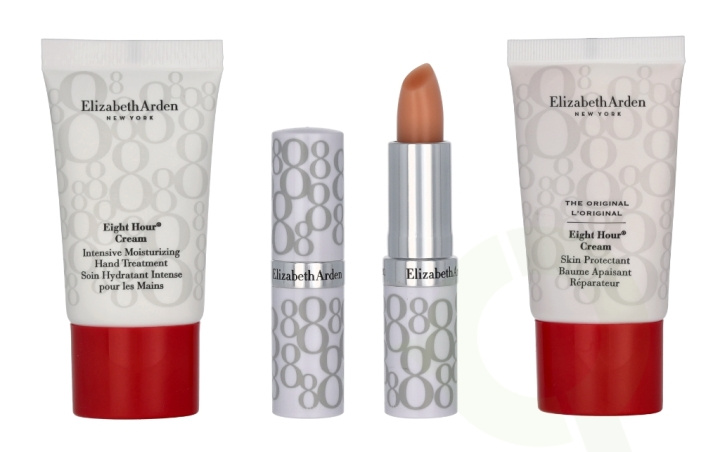 Elizabeth Arden E.Arden Eight Hour Set 33.7 ml Skin Protectant 15ml/Hand Treatment 15ml/Lip Protectant Stick 3,7gr ryhmässä KAUNEUS JA TERVEYS / Lahjapakkaukset / Naisten lahjapakkaukset @ TP E-commerce Nordic AB (C48639)