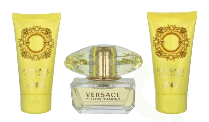 Versace Yellow Diamond Giftset 150 ml Edt Spray 50ml/Body Lotion 50ml/Shower Gel 50ml ryhmässä KAUNEUS JA TERVEYS / Lahjapakkaukset / Naisten lahjapakkaukset @ TP E-commerce Nordic AB (C49074)