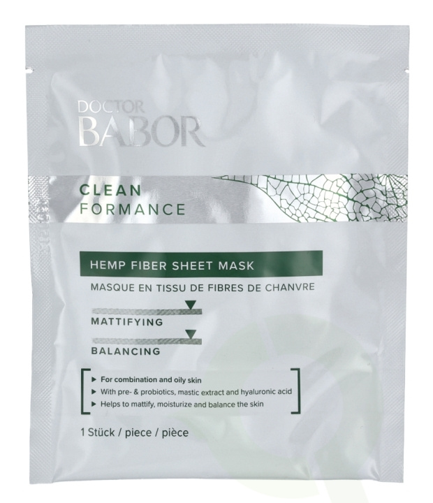 Babor Clean Formance Hemp Fiber Sheet Mask 1 Piece ryhmässä KAUNEUS JA TERVEYS / Ihonhoito / Kasvot / Naamiot @ TP E-commerce Nordic AB (C49215)