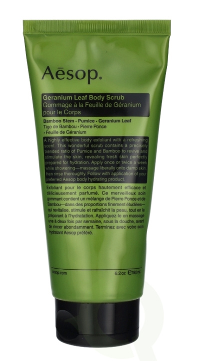 AESOP Geranium Leaf Body Scrub 180 ml ryhmässä KAUNEUS JA TERVEYS / Ihonhoito / Kehon hoito / Vartalovoide @ TP E-commerce Nordic AB (C49334)