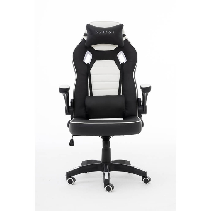 RAPTOR Gaming Chair GS-50 Full Size, PU+Foam, Black/White ryhmässä TIETOKOONET & TARVIKKEET / GAMING / Pelituolit @ TP E-commerce Nordic AB (C49435)