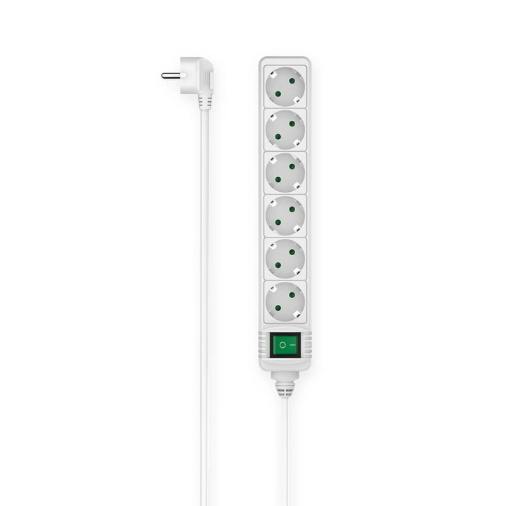 Hama Power Strip 6-way Switch White 1.4m ryhmässä KOTI, TALOUS JA PUUTARHA / Sähkö & Valaistus / Jatkojohdot @ TP E-commerce Nordic AB (C49451)