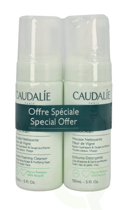 Caudalie Vinoclean Instant Foaming Cleanser Duo 300 ml 2x150ml ryhmässä KAUNEUS JA TERVEYS / Ihonhoito / Kasvot / Puhdistus @ TP E-commerce Nordic AB (C49596)