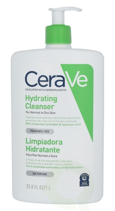 Cerave Hydrating Cleanser 1000 ml Normal to Dry Skin ryhmässä KAUNEUS JA TERVEYS / Ihonhoito / Kasvot / Puhdistus @ TP E-commerce Nordic AB (C49602)