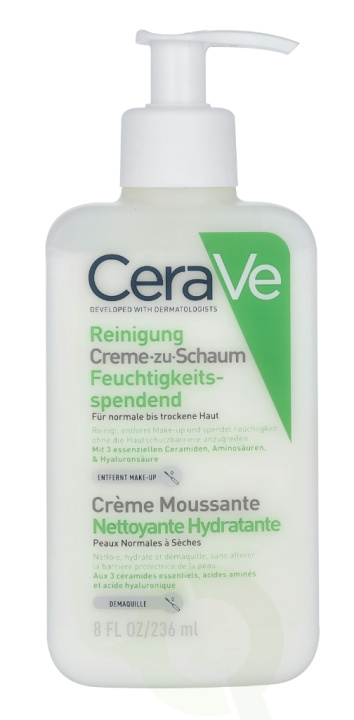 Cerave Hydrating Cream-To-Foam Cleanser 236 ml For Normal To Dry Skin ryhmässä KAUNEUS JA TERVEYS / Ihonhoito / Kasvot / Puhdistus @ TP E-commerce Nordic AB (C49626)