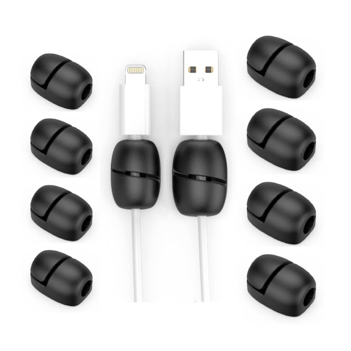 Desire2 Deskmate Cable Nuggets Black 10-pack ryhmässä KODINELEKTRONIIKKA / Kaapelit & Sovittimet / Kaapelinhallinta @ TP E-commerce Nordic AB (C49908)