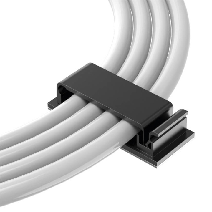 Desire2 Enfold Cable Clips Black 40-pack ryhmässä KODINELEKTRONIIKKA / Kaapelit & Sovittimet / Kaapelinhallinta @ TP E-commerce Nordic AB (C49909)