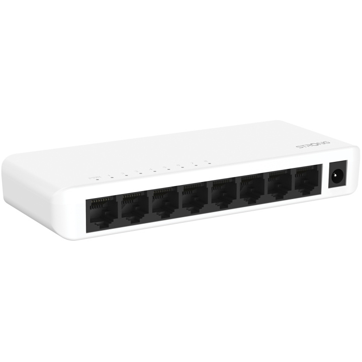 Strong 8-port Gigabitswitch Vit ryhmässä TIETOKOONET & TARVIKKEET / Verkko / Kytkimet / 10/100/1000Mbps @ TP E-commerce Nordic AB (C49973)