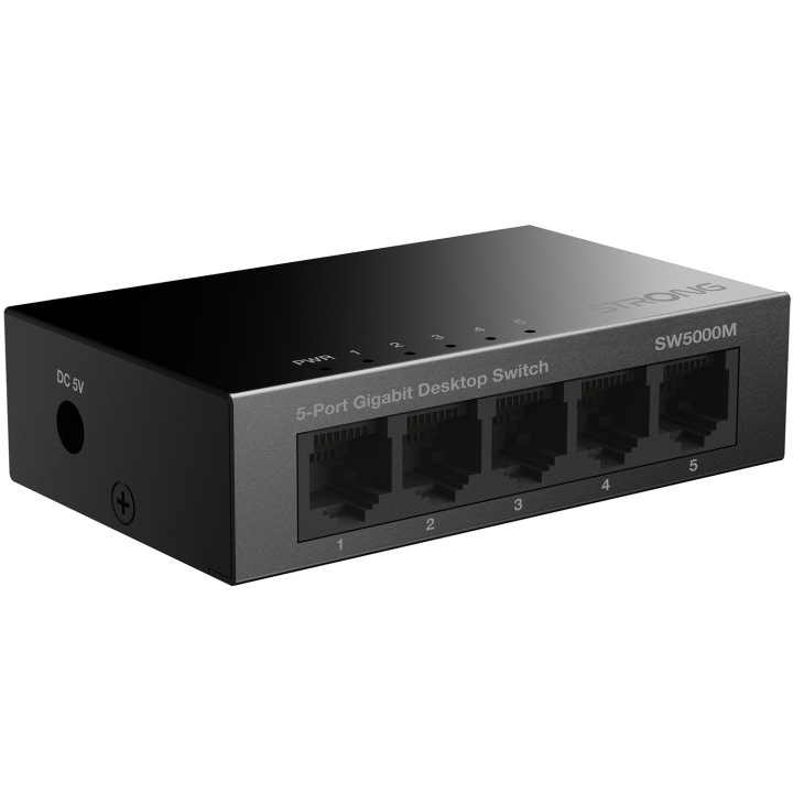 Strong 5-porttinen gigabittikytkin metalli musta ryhmässä TIETOKOONET & TARVIKKEET / Verkko / Kytkimet @ TP E-commerce Nordic AB (C49976)