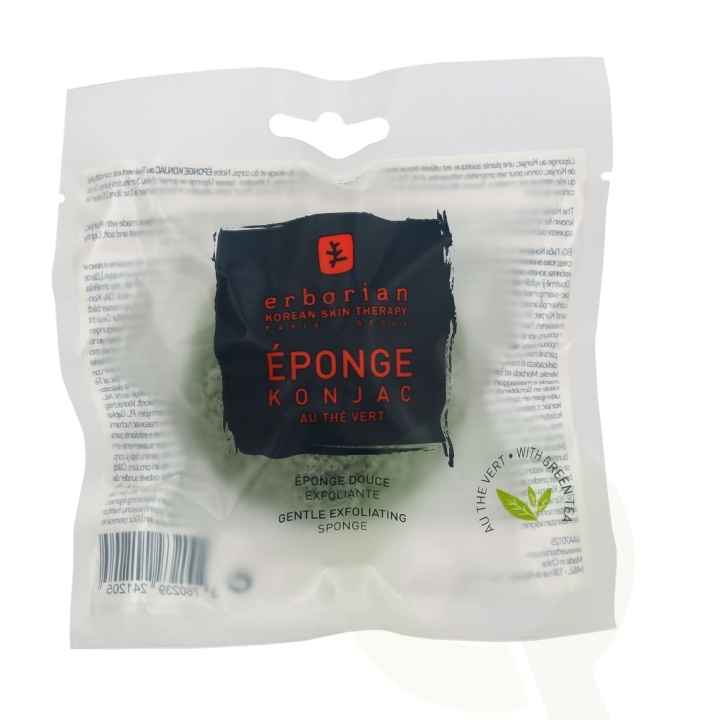 Erborian Konjac Sponge 1 Piece Green Tea ryhmässä KAUNEUS JA TERVEYS / Meikit / Tarvikkeet & Meikkisetit / Harjat & Pensselit @ TP E-commerce Nordic AB (C51286)
