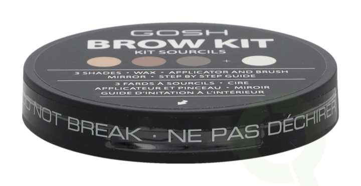 Gosh Brow Kit 8.96 g 3 Shades/Wax/Applicator & Brush ryhmässä KAUNEUS JA TERVEYS / Meikit / Silmät ja kulmat / Kulmakitti @ TP E-commerce Nordic AB (C51668)