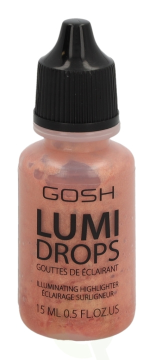 Gosh Lumi Drops Illuminating Highlighter 15 ml 004 Peach ryhmässä KAUNEUS JA TERVEYS / Meikit / Meikit Kasvot / Contour/Highlight @ TP E-commerce Nordic AB (C51690)