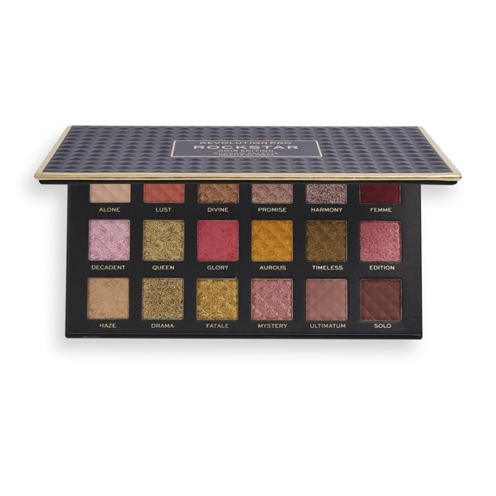 Makeup Revolution PRO Rockstar Shadow Palette Noir Edition ryhmässä KAUNEUS JA TERVEYS / Meikit / Silmät ja kulmat / Luomivärit @ TP E-commerce Nordic AB (C51956)