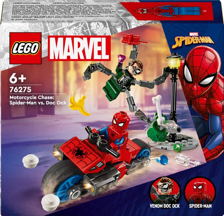 LEGO Super Heroes Marvel 76275 - Takaa-ajo moottoripyörällä: Spider-Man vastaan Tohtori Mustekala ryhmässä LELUT, TUOTTEET LAPSILLE JA VAUVOILLE / Leikkikalut, Askartelu &Pelit / Rakennuslelut / Lego @ TP E-commerce Nordic AB (C52212)