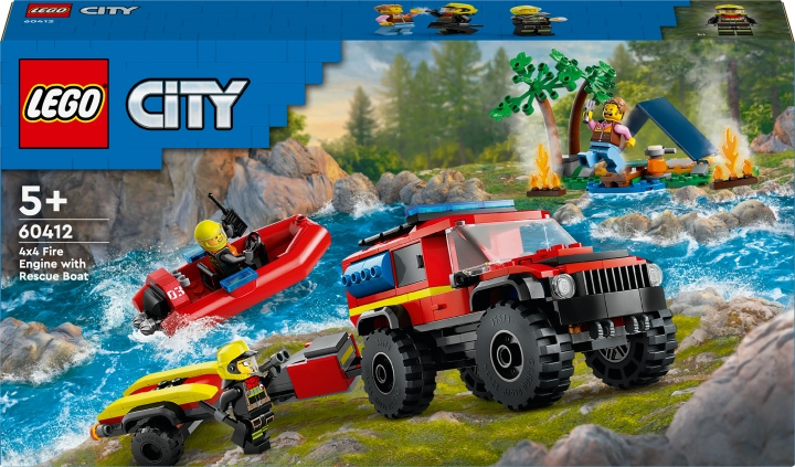 LEGO City Fire 60412 - Nelivetopaloauto ja pelastusvene ryhmässä LELUT, TUOTTEET LAPSILLE JA VAUVOILLE / Leikkikalut, Askartelu &Pelit / Rakennuslelut / Lego @ TP E-commerce Nordic AB (C52217)
