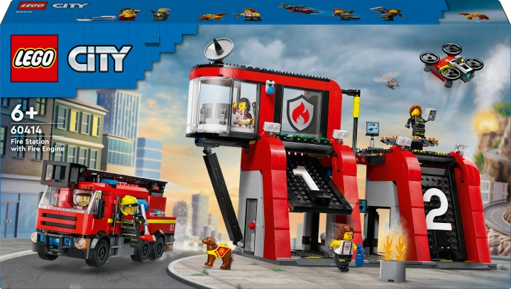 LEGO City Fire 60414 - Paloasema ja paloauto ryhmässä LELUT, TUOTTEET LAPSILLE JA VAUVOILLE / Leikkikalut, Askartelu &Pelit / Rakennuslelut / Lego @ TP E-commerce Nordic AB (C52219)