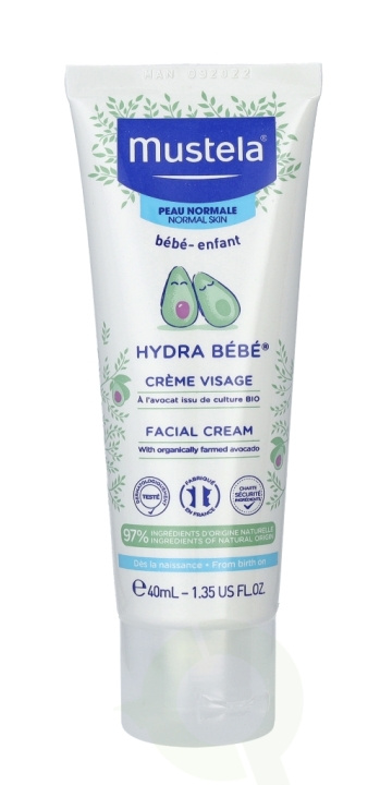 Mustela Hydra Bebe Facial Cream 40 ml Normal Skin ryhmässä KAUNEUS JA TERVEYS / Ihonhoito / Kasvot / Päivävoide @ TP E-commerce Nordic AB (C53845)