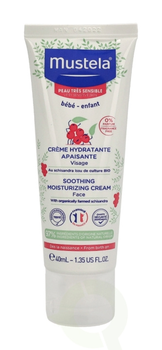Mustela Bebe Soothing Moisturizing Face Cream 40 ml For Very Sensitive Skin ryhmässä KAUNEUS JA TERVEYS / Ihonhoito / Kasvot / Kasvovoide @ TP E-commerce Nordic AB (C53854)