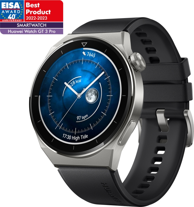 Huawei Watch GT 3 Pro -älykello, 46 mm, titaani / musta urheiluranneke ryhmässä URHEILU, VAPAA-AIKA JA HARRASTUS / Urheilu- ja sykekellot / Älykellot @ TP E-commerce Nordic AB (C54005)