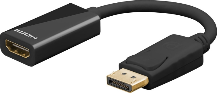 Goobay DisplayPort™/HDMI™-adapterkabel 1.2, Guldpläterad Displayport™ plugg > HDMI™-uttag (typ A) ryhmässä TIETOKOONET & TARVIKKEET / Kaapelit & Sovittimet / DisplayPort / Sovittimet @ TP E-commerce Nordic AB (C54148)