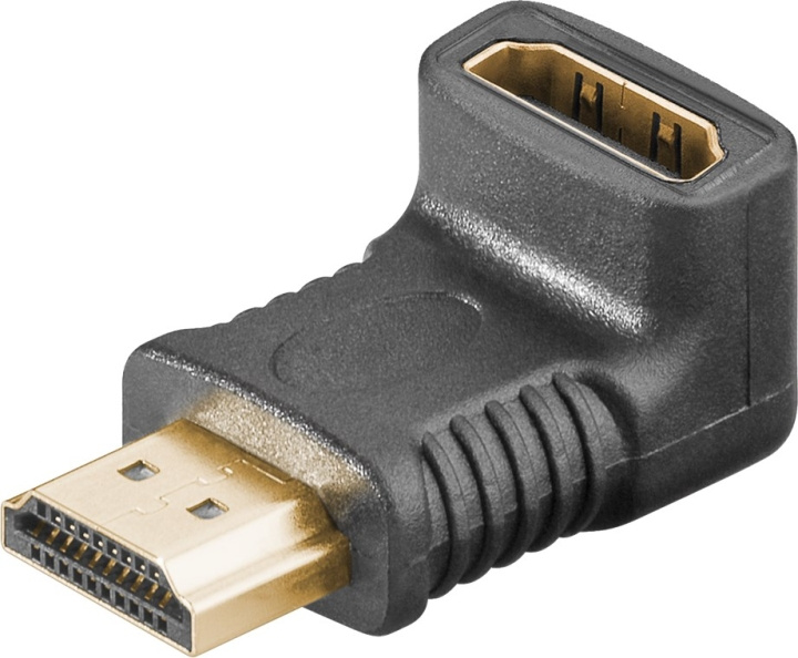 Goobay HDMI™ vinkeladapter 270°, guldpläterad, 8K @ 60 Hz HDMI™-uttag (typ A) > HDMI™ kontakt (typ A) 270 ° ryhmässä KODINELEKTRONIIKKA / Kaapelit & Sovittimet / HDMI / Sovittimet @ TP E-commerce Nordic AB (C54161)