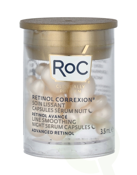 ROC Retinol Correxion Line Smoothing Night Serum 3.5 ml 10 Capsules ryhmässä KAUNEUS JA TERVEYS / Ihonhoito / Kasvot / Seerumit iholle @ TP E-commerce Nordic AB (C54999)
