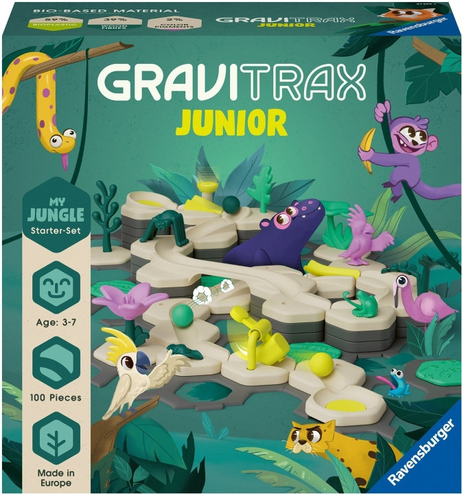 GraviTrax Junior Starter Set L Jungle - aloituspakkaus ryhmässä LELUT, TUOTTEET LAPSILLE JA VAUVOILLE / Leikkikalut, Askartelu &Pelit / Rakennuslelut / Rakennuspalikat @ TP E-commerce Nordic AB (C55416)