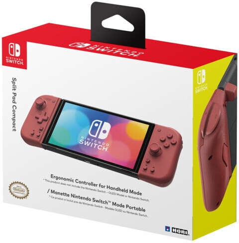 HORI Split Pad Compact -peliohjain, punainen, Switch / Switch OLED ryhmässä KODINELEKTRONIIKKA / Pelikonsolit & Tarvikkeet / Nintendo Switch / Tarvikkeet @ TP E-commerce Nordic AB (C56116)