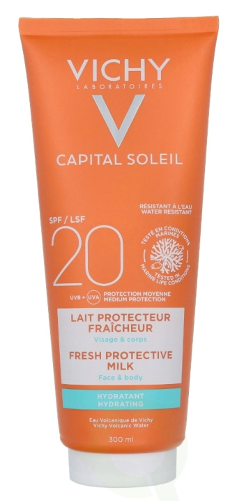 Vichy Capital Soleil Fresh Protective Milk SPF20 300 ml ryhmässä KAUNEUS JA TERVEYS / Ihonhoito / Rusketus / Aurinkosuoja @ TP E-commerce Nordic AB (C56629)