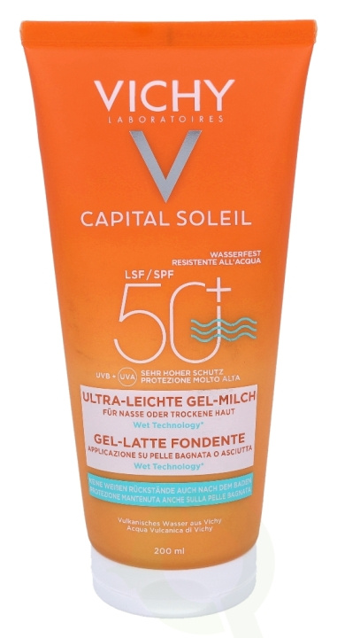 Vichy Ideal Soleil Ultra-Melting Milk Gel SPF50 200 ml Wet Or Dry Skin Application ryhmässä KAUNEUS JA TERVEYS / Ihonhoito / Rusketus / Aurinkosuoja @ TP E-commerce Nordic AB (C56632)