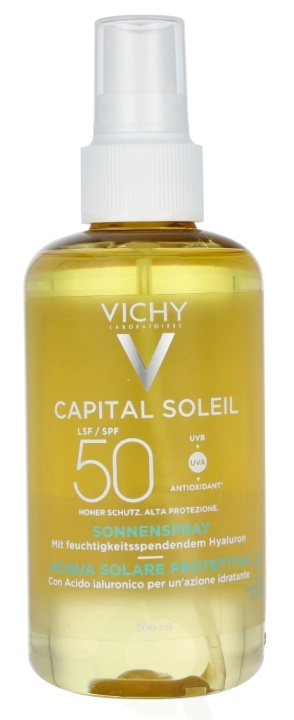 Vichy Capital Soleil Solar Protective Water SPF50 200 ml ryhmässä KAUNEUS JA TERVEYS / Ihonhoito / Rusketus / Aurinkosuoja @ TP E-commerce Nordic AB (C56659)