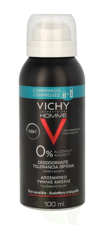 Vichy Homme 48H Optimal Tolerance Deodorant Spray 100 ml ryhmässä KAUNEUS JA TERVEYS / Tuoksut & Parfyymit / Deodorantit / Miesten deodorantit @ TP E-commerce Nordic AB (C56668)