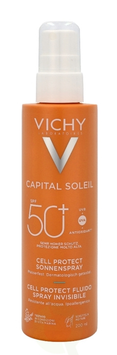 Vichy Capital Soleil Cell Protect Water Fluid Spray SPF50+ 200 ml ryhmässä KAUNEUS JA TERVEYS / Ihonhoito / Kasvot / Päivävoide @ TP E-commerce Nordic AB (C56673)