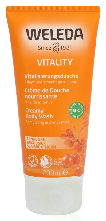 Weleda Vitality Creamy Body Wash 200 ml Sanddorn, Stimulating And Enlivening ryhmässä KAUNEUS JA TERVEYS / Ihonhoito / Kehon hoito / Kylpy- ja suihkugeelit @ TP E-commerce Nordic AB (C56727)