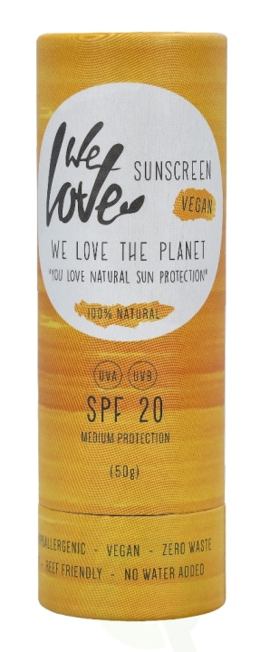 We Love The Planet Vegan Sunscreen Stick SPF20 50 gr ryhmässä KAUNEUS JA TERVEYS / Ihonhoito / Rusketus / Aurinkosuoja @ TP E-commerce Nordic AB (C56774)