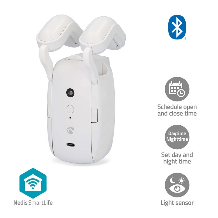 Nedis SmartLife Verho Robotti | Sauvakisko | Verhot | Paristokäyttöinen / USB Virta | 4000 mAh | Bluetooth® | Valkoinen ryhmässä KOTI, TALOUS JA PUUTARHA / Älykodit / Älykodin järjestelmät @ TP E-commerce Nordic AB (C57031)