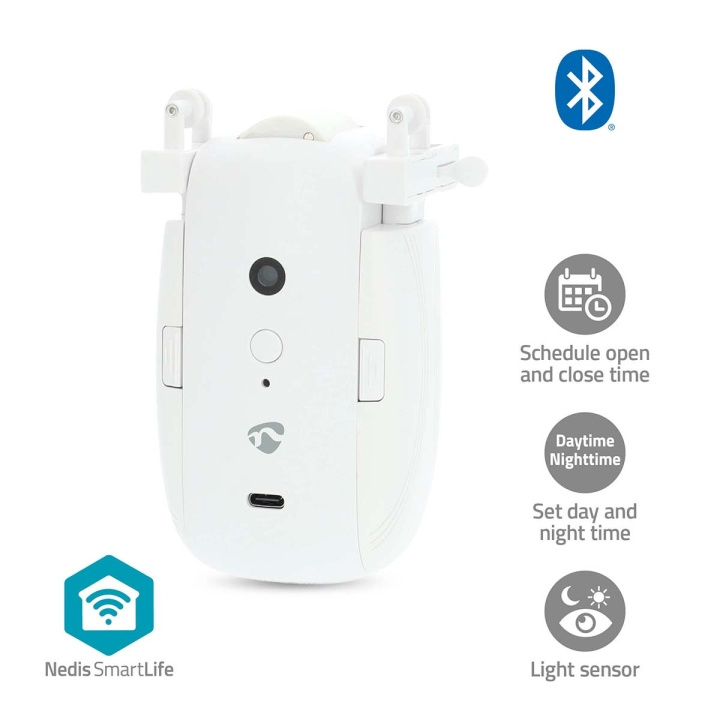 Nedis SmartLife Verho Robotti | I-Kisko / U-Kisko | Verhot | Paristokäyttöinen / USB Virta | 4000 mAh | Bluetooth® | Valkoinen ryhmässä KOTI, TALOUS JA PUUTARHA / Älykodit / Älykodin järjestelmät @ TP E-commerce Nordic AB (C57032)