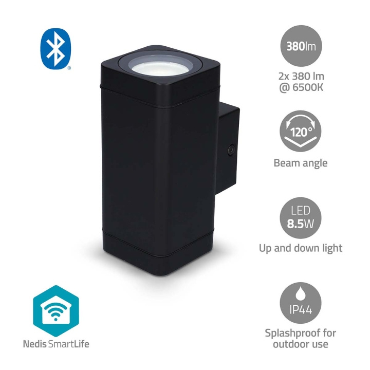 Nedis Smartlife Outdoor Light | 760 lm | Bluetooth® | 8.5 W | Lämpimästä kylmään valkoiseen | 2700 - 6500 K | ABS-Muovi | Android™ / IOS ryhmässä KOTI, TALOUS JA PUUTARHA / Sähkö & Valaistus / Ulkovalaistus / Julkisivuvalaistus / Ilman liiketunnistinta @ TP E-commerce Nordic AB (C57034)