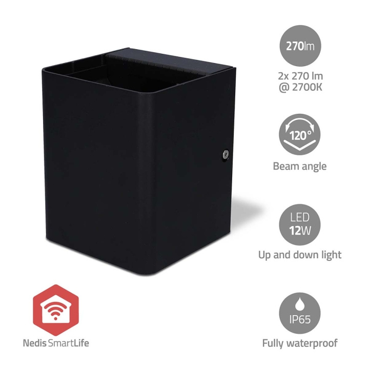 Nedis Smartlife Outdoor Light | 2 x 270 lm | Zigbee 3.0 | 12 + 4 W | Lämmin Valkoinen / RGB | 2700 K | Alumiini | Android™ / IOS ryhmässä KOTI, TALOUS JA PUUTARHA / Sähkö & Valaistus / Ulkovalaistus / Julkisivuvalaistus / Ilman liiketunnistinta @ TP E-commerce Nordic AB (C57036)