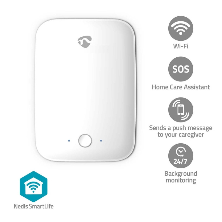 Nedis Kaatumistunnistin | Wi-Fi | Tunnistusalue: 7 m | Tehokas näkökenttä (vaaka): ±45° | Tehokas näkökenttä (pysty): ±45° | IP54 | Valkoinen ryhmässä KOTI, TALOUS JA PUUTARHA / Älykodit / Älykodin järjestelmät @ TP E-commerce Nordic AB (C57040)