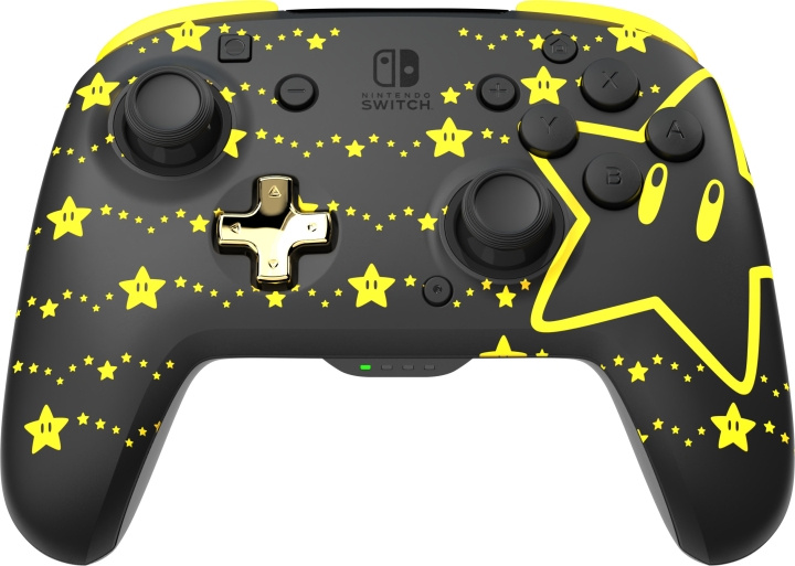 PDP Gaming Rematch Glow Wireless Controller -langaton peliohjain, Mario Stars, Switch ryhmässä KODINELEKTRONIIKKA / Pelikonsolit & Tarvikkeet / Nintendo Switch / Tarvikkeet @ TP E-commerce Nordic AB (C57219)