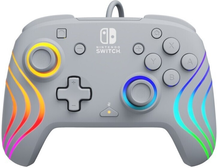 PDP Gaming Afterglow Wave Wired Controller -langallinen peliohjain, harmaa, Switch ryhmässä KODINELEKTRONIIKKA / Pelikonsolit & Tarvikkeet / Nintendo Switch / Tarvikkeet @ TP E-commerce Nordic AB (C57281)