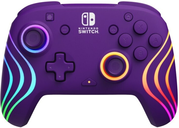PDP Gaming Afterglow Wave Wireless Controller -langaton peliohjain, purpura, Switch ryhmässä KODINELEKTRONIIKKA / Pelikonsolit & Tarvikkeet / Nintendo Switch / Tarvikkeet @ TP E-commerce Nordic AB (C57282)