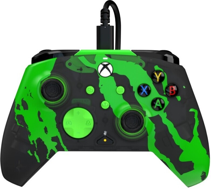 PDP Gaming Rematch Wired Controller - Jolt Green (Glow In Dark) -langallinen peliohjain, Xbox ryhmässä KODINELEKTRONIIKKA / Pelikonsolit & Tarvikkeet / Xbox Series X / Tarvikkeet @ TP E-commerce Nordic AB (C57287)