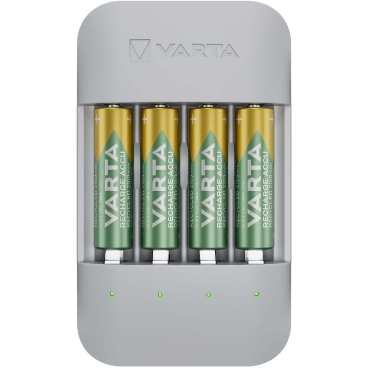 Varta Eco Charger Pro Recycled inkl. 4x AA 2100 mAh ryhmässä KODINELEKTRONIIKKA / Paristot & Laturit / Paristolaturi @ TP E-commerce Nordic AB (C57506)