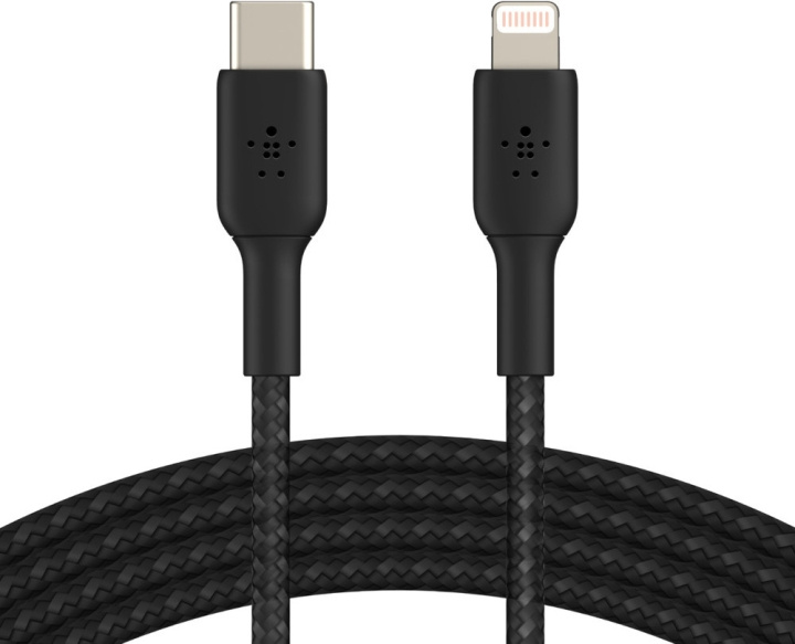 Belkin BOOST CHARGE™ Lightning - USB-C kaapeli punottu, 1m, musta ryhmässä ÄLYPUHELIMET JA TABLETIT / Laturit & Kaapelit / Kaapelit / Lightning kaapelit @ TP E-commerce Nordic AB (C57668)