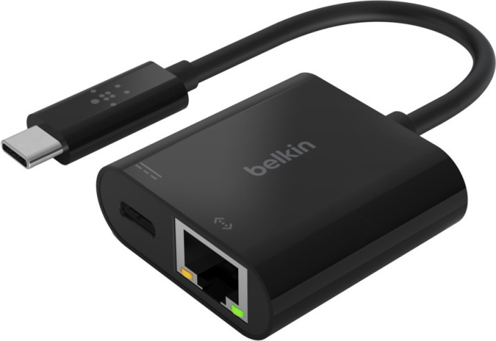 Belkin USB-C - Gigabit Ethernet + lataussovitin ryhmässä TIETOKOONET & TARVIKKEET / Verkko / Verkkokortti / USB @ TP E-commerce Nordic AB (C57685)