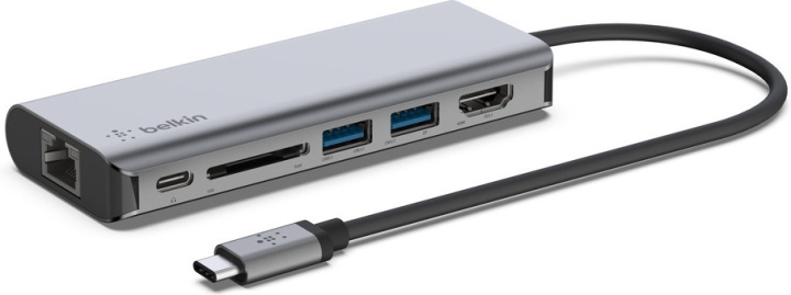 Belkin USB-C 6 in 1 Multi-Port Gigabit Ethernet -adapteri ryhmässä TIETOKOONET & TARVIKKEET / Kannettavat tietokoneet & tarvikkeet / Telakka @ TP E-commerce Nordic AB (C57702)