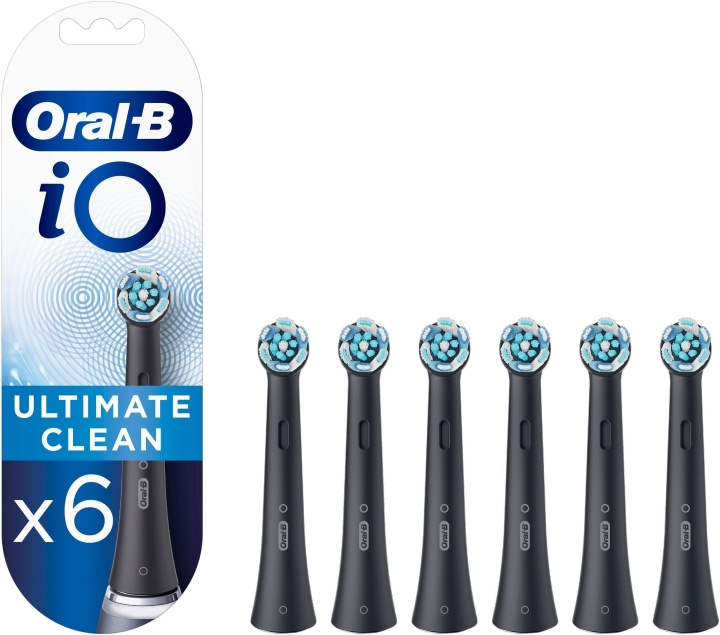 Oral B iO Ultimate Clean -harjaspää, musta, 6 kpl ryhmässä KAUNEUS JA TERVEYS / Suunhoito / Sähköhammasharjat Tarvikkeet @ TP E-commerce Nordic AB (C57743)